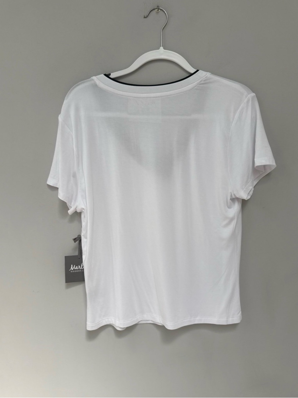 V-Neck White Tee Black Trim Nwt — image 3 of 3